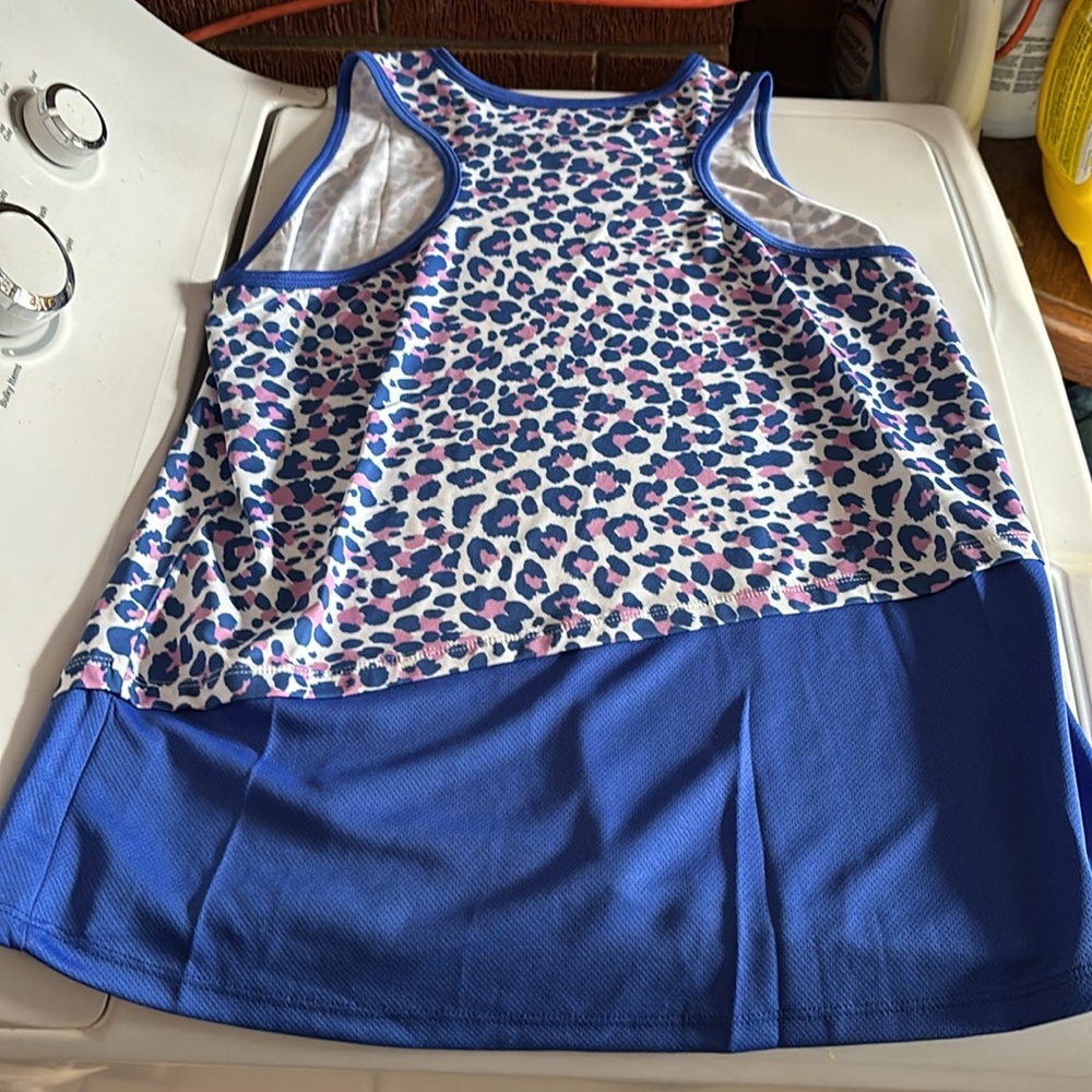 NWT Court Haley Leopard Print Racer Back Tank Top Moisture Wicking Stretch UPF30 - Picture 3 of 16